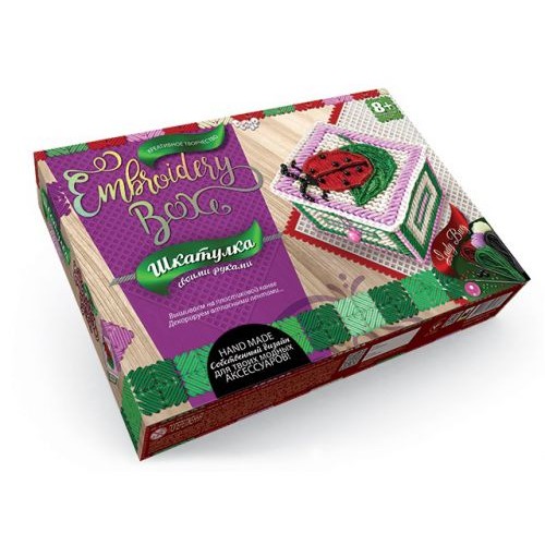 Набір для творчості "Шкатулка Embroidery Box: Lady Bug" Комбінований Зелено-рожевий (101212)