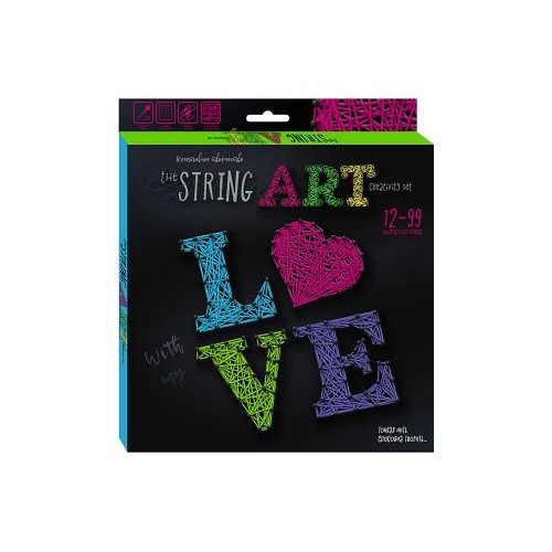 Набор креативного творчества "String Art: Love", STRA-01-03 (рус) STRA-01-01,02