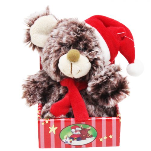 М'яка іграшка "Новорічний ведмедик", коричневий Комбінований Коричневий (177157)