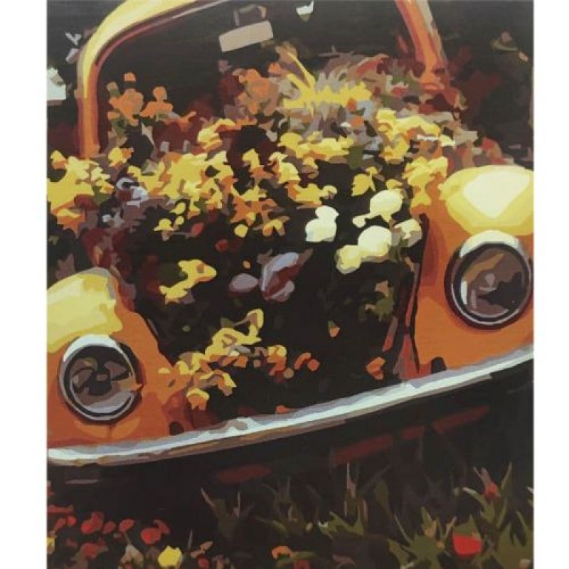 Картина за номерами "Ретро автомобіль" ★★★★ Комбінований Різнокольоровий (180838)
