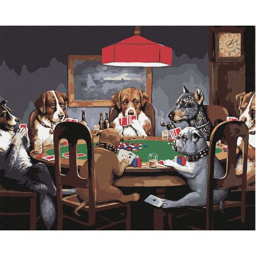 Картина за номерами "Гра в покер" Комбінований Різнокольоровий (184537)