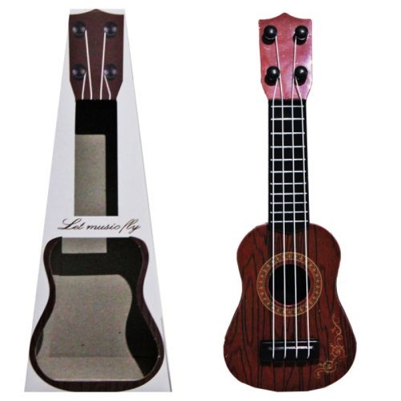 Іграшкова пластикова гітара коричнева Пластик Коричневий (199301)
