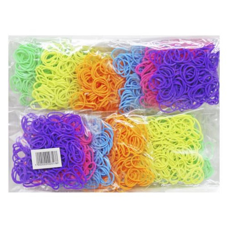 Резинки для плетіння різнокольорові (6 кольорів) Гума Різнобарв'я (212771)