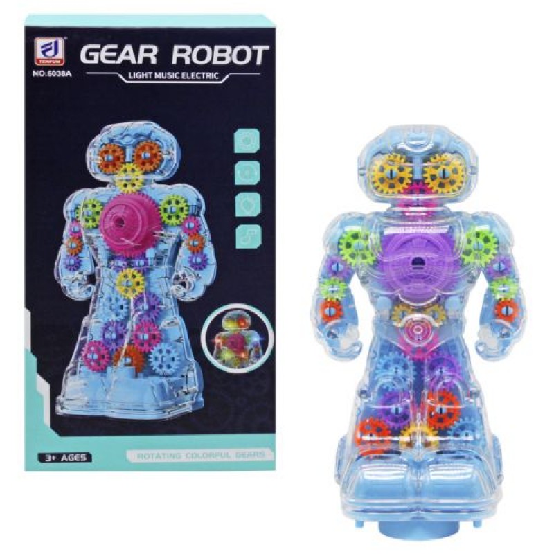 Іграшка музична "Gear Robot" з шестернями Пластик Різнобарв'я (214345)