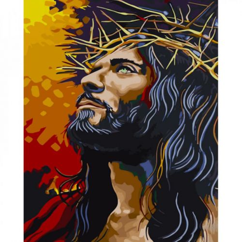 Картина за номерами "Ісус в терновому вінку" ★★★ Комбінований Різнобарв'я (215484)