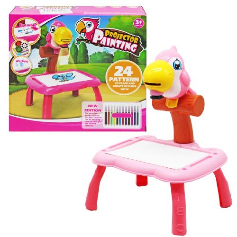Столик із проектором "Папуга" (рожевий) Пластик Різнобарв'я (218167)