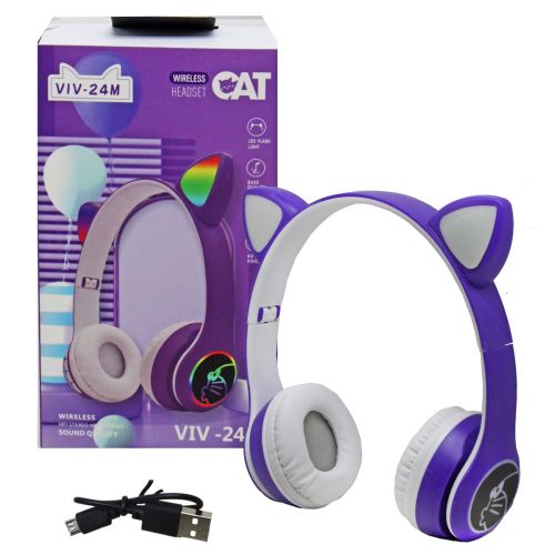 Навушники бездротові "Cat" (фіолетовий) Комбінований Фіолетовий (219198)