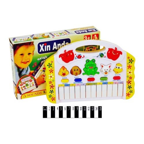 Уцінка. Піаніно (звірі) HK-1030 (коробка) / 48 / - Кольорові полоси на клавішах (220215)
