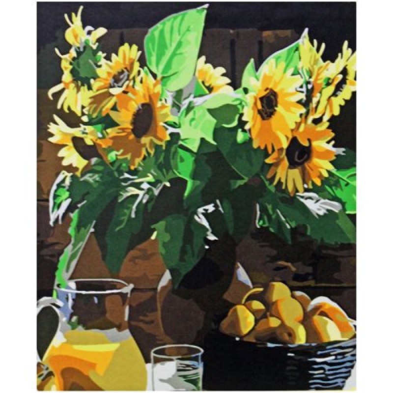 Картина за номерами "Натюрморт з соняшниками" Комбінований Різнобарв'я (222592)