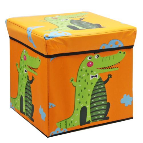 Кошик-пуфик для іграшок "Крокодил" (помаранчевий) Комбінований Помаранчевий (223437)