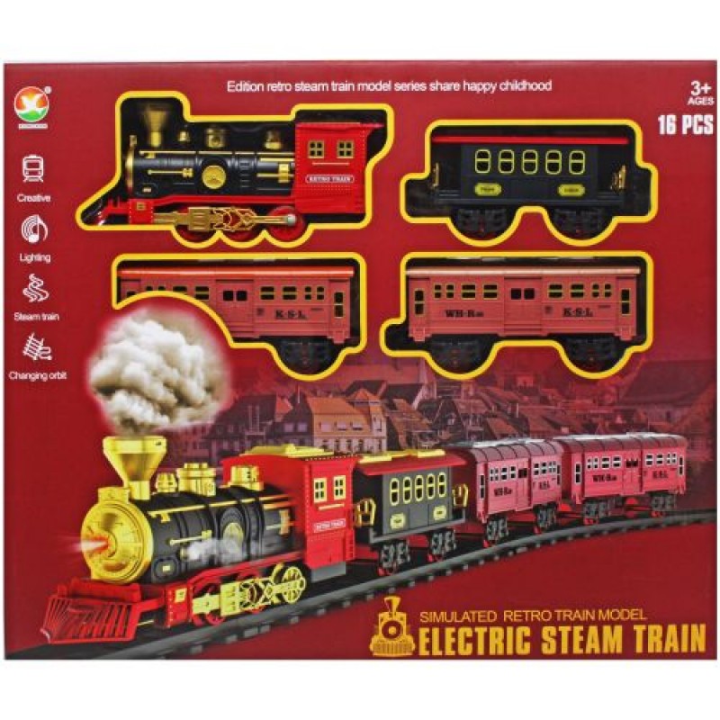 Залізниця з потягом "Electric Steam Train" Комбінований Різнобарв'я (225951)