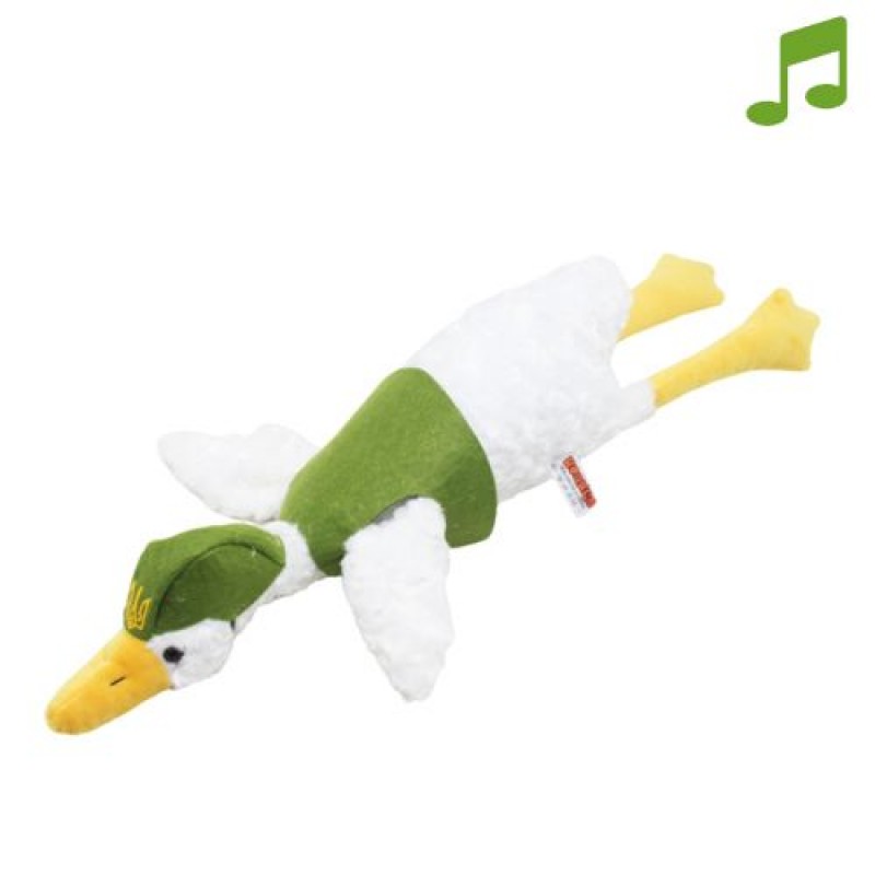 М'яка іграшка Гусак-обнімусь, 60 см, патріот, музичний, кучерявий, білий Комбінований Білий (226361)