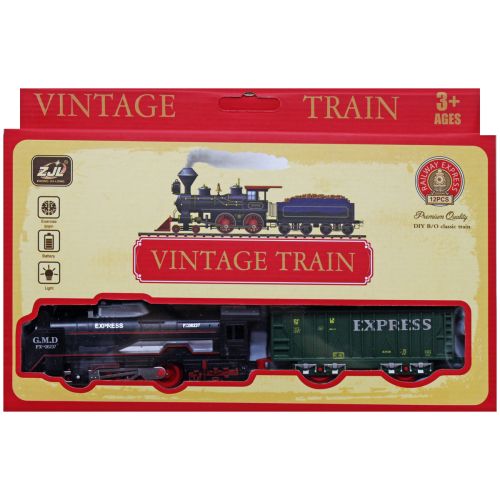 Залізниця "Vintage train" (12 елем) Пластик Чорний (227242)