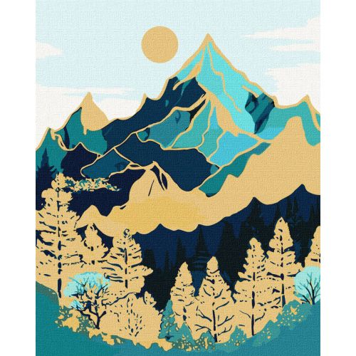 Картина за номерами з фарбами металік "Гірський ландшафт" 40х50 см Комбінований Різнобарв'я (234779)