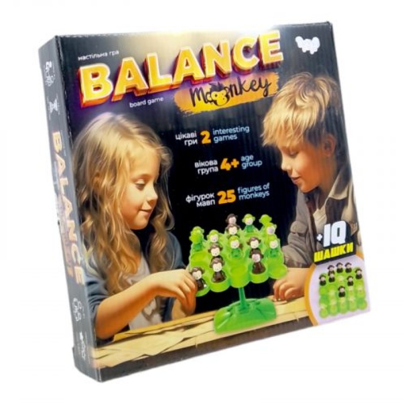 Настільна гра "Balance Monkey" + IQ шашки Пластик Різнобарв'я (236310)