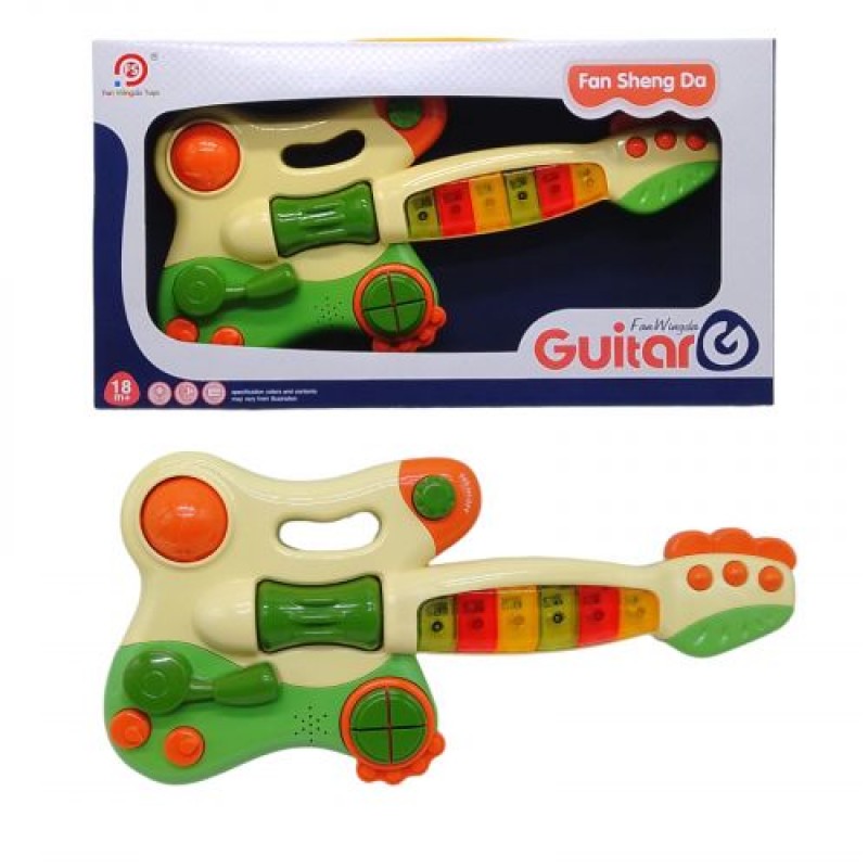 Музична іграшка "Гітара" на батарейках Пластик Жовтий (236868)