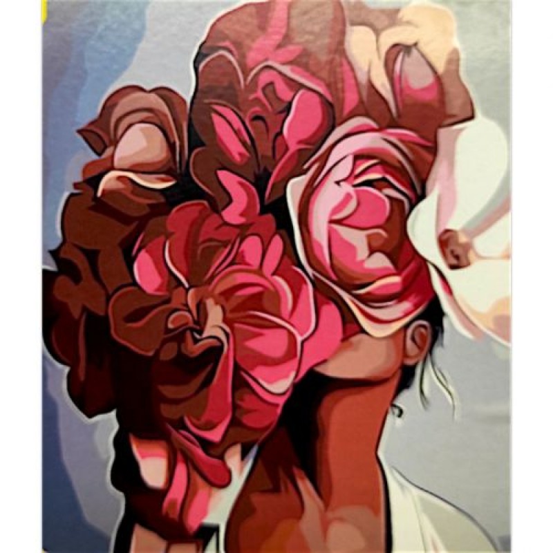 Картина по номерах "Пiонова жiнка" 40х50 см Комбінований Різнобарв'я (240400)