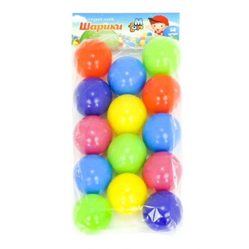 Кульки пластикові "60 мм" (14 шт) Пластик Різнобарв'я (35395)
