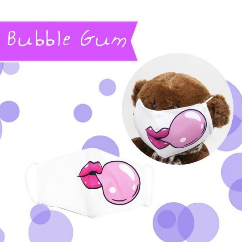 Многоразовая 4-х слойная защитная маска "Bubble Gum" размер 3, 7-14 лет (белый) mask2NEW