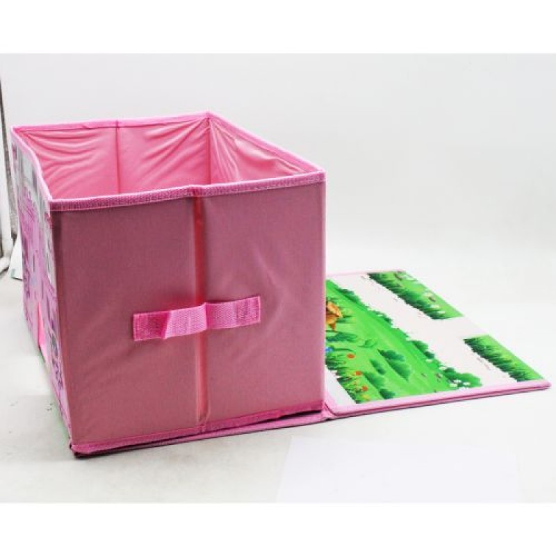 Кошик для іграшок з килимком рожевий Текстиль Рожевий (198997)