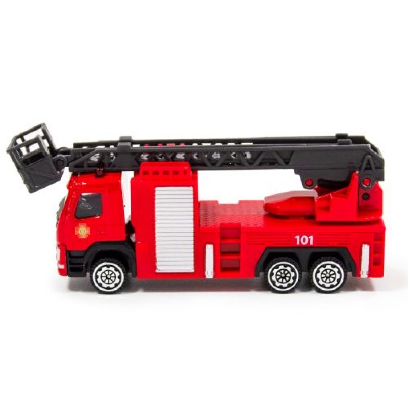 Металева машинка "Volvo Пожежна машина" (з краном) Комбінований Червоний (222426)