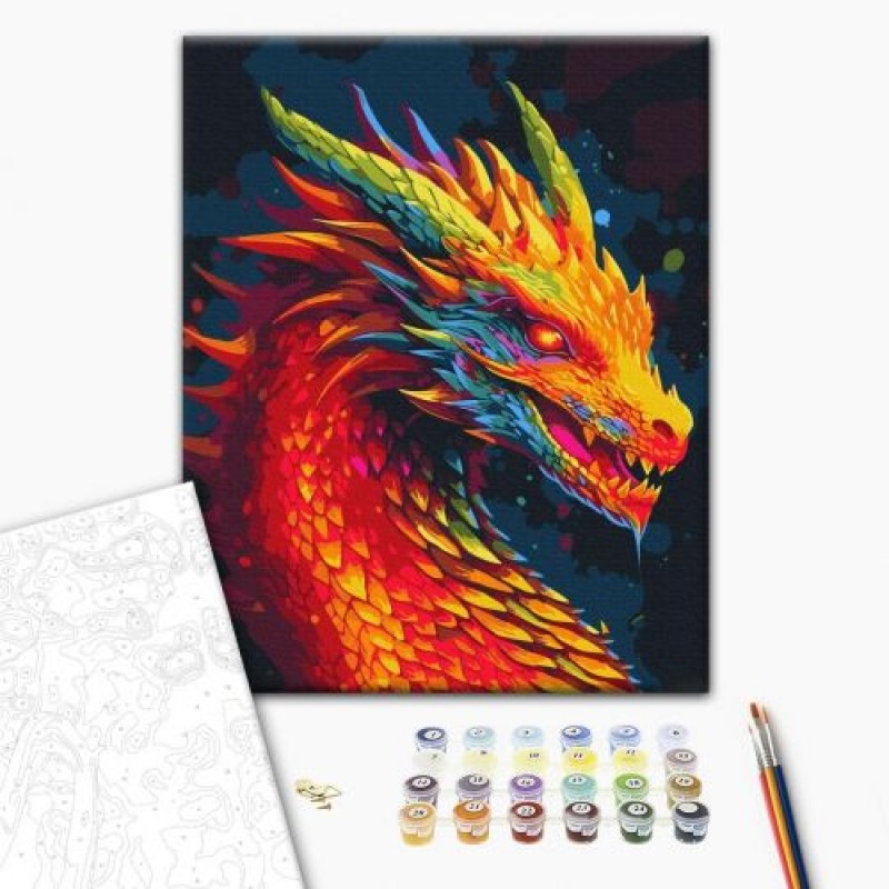 Картина за номерами "Неоновий дракон" (223752)