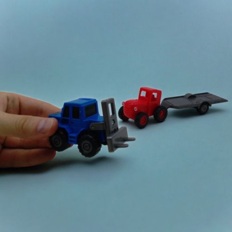 Набір машинок "Синій трактор" трактор, причіп, бульдозер Пластик Різнобарв'я (242035)