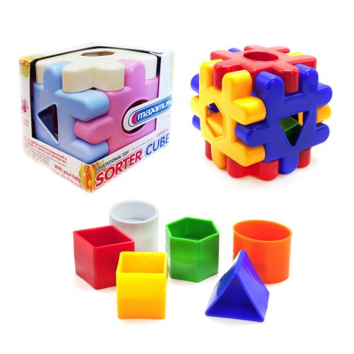 Сортер "Куб" з геометричними фігурами Пластик Різнобарв'я (108044)