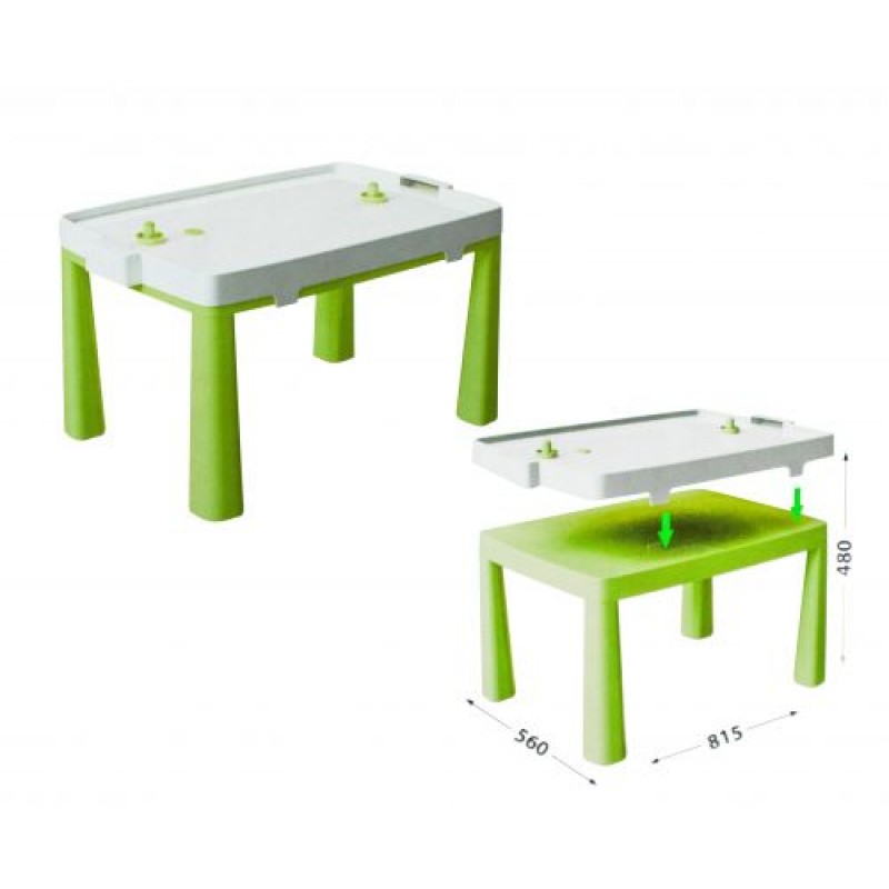 Пластиковый стол с насадкой для аэрохоккея (салатовый) 04580/2