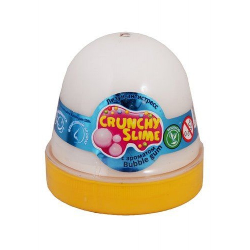 Лизун-антистрес "Crunchy Slime: Bubble gum" 120 г Комбінований Білий (133146)