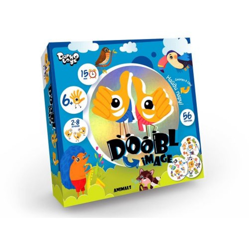 Настільна гра "Doobl image: Animals" рус Комбінований Різнобарвний (138578)