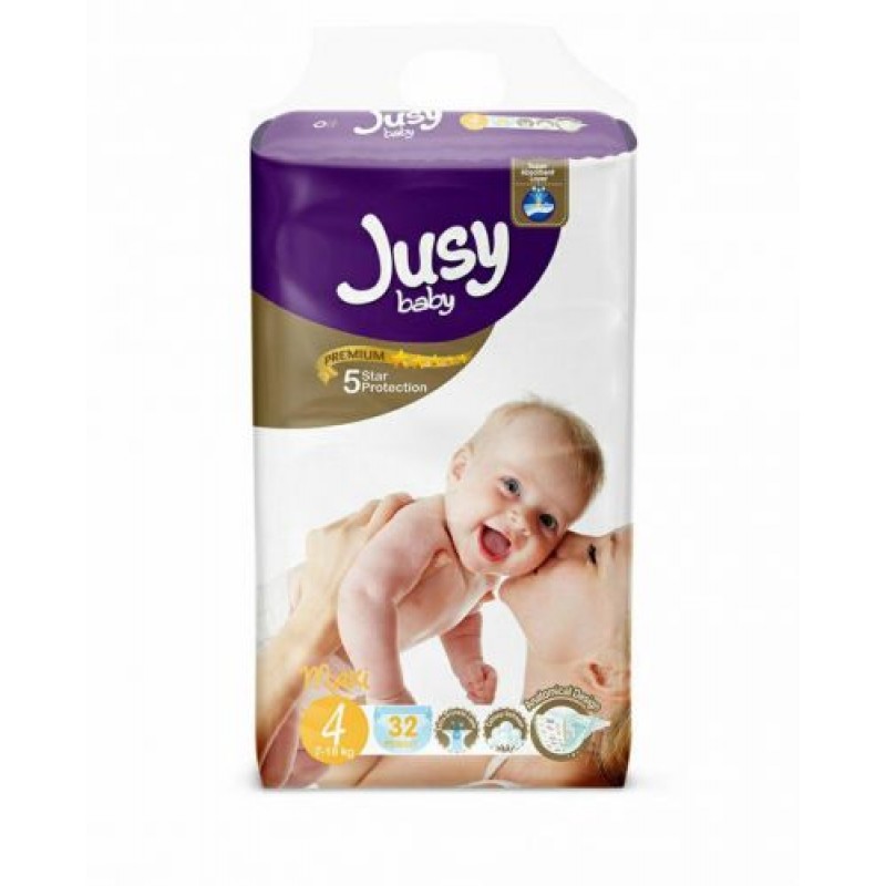 Детские подгузники "Jusy maxi" 4 (7-18 кг)