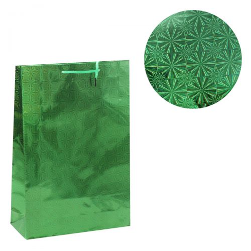 Подарочный пакет "Голографический", зелёный 7482L
