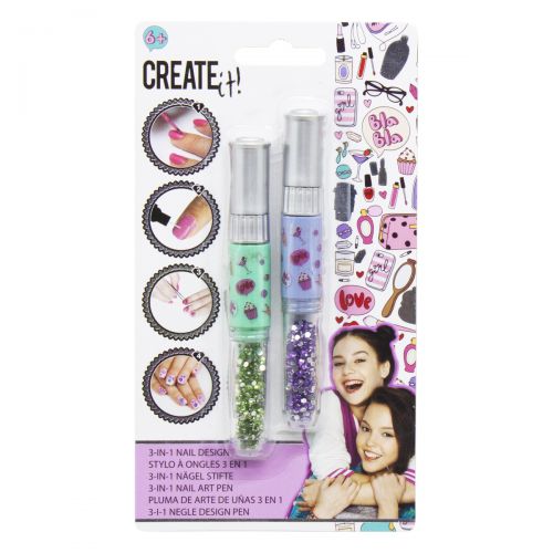 Набор ручек для дизайна ногтей "CREATE IT!" 3 в 1 (зеленый, сиреневый) 84100