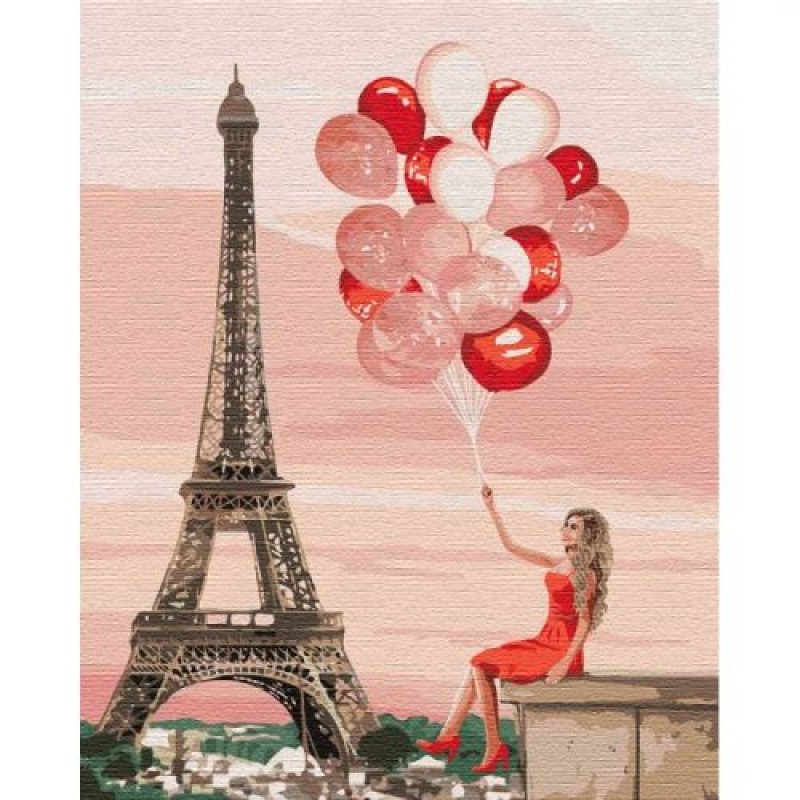 Картина по номерам "Красные краски Парижа" ★★★★ КНО4757