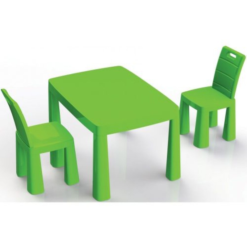Ігровий набір Cтіл та 2 стільця (зелений) Пластик Зелений (185636)