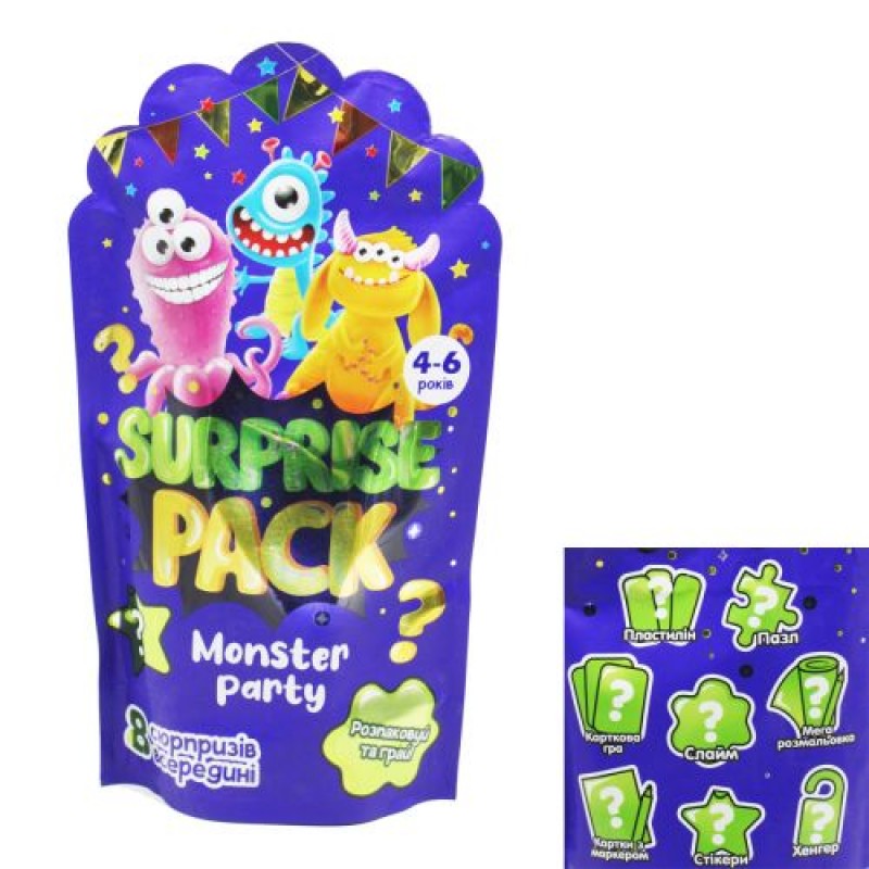Набір сюрпризів "Surprise pack. Monster party" Комбінований Різнобарв'я (186348)
