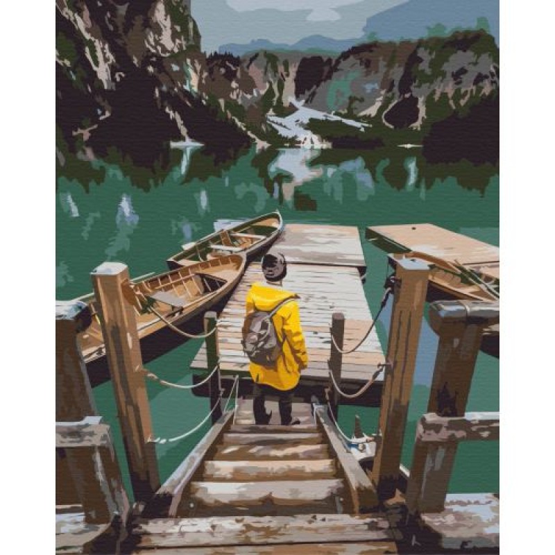 Картина за номерами "Мандрівник на озері Брайес" ★★★ Комбінований Різнобарв'я (194836)