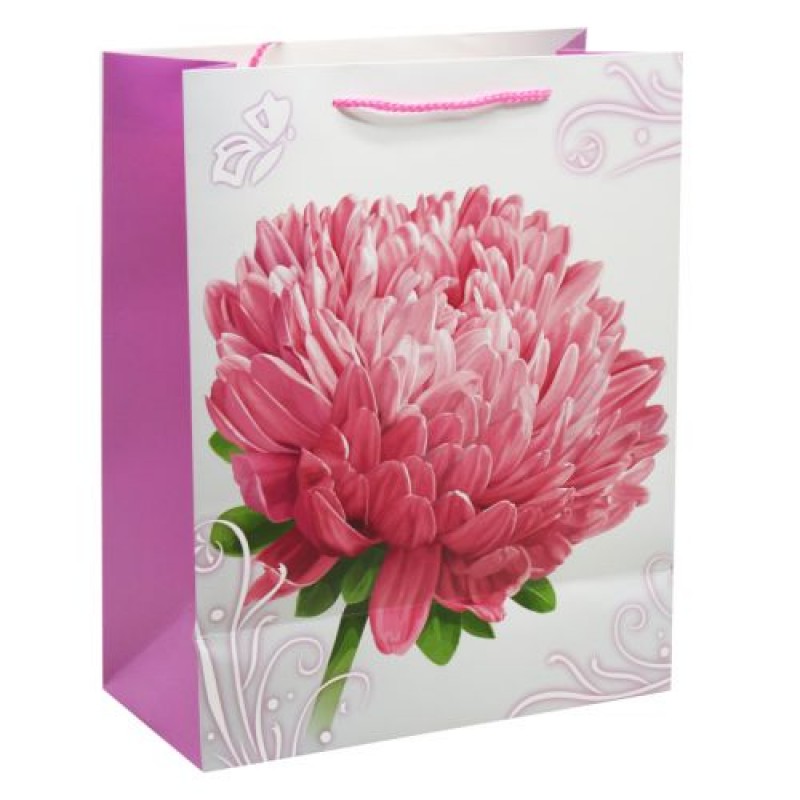 Пакет паперовий "Квіти", вид 3 Папір Рожевий (200301)
