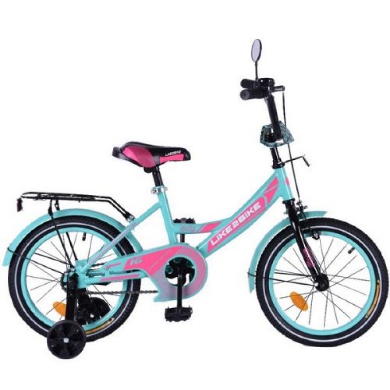 Велосипед дитячий 2-х коліс.16'' 211601(1 шт)Like2bike Sky, бірюзовий, рама сталь, з дзвінком, руч.гальмо, зборка 75% (203641)