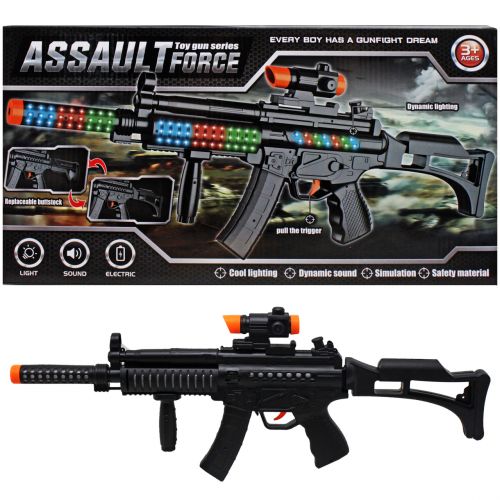 Автомат "Assault Force" зі світлом та звуком Пластик Чорний (220364)
