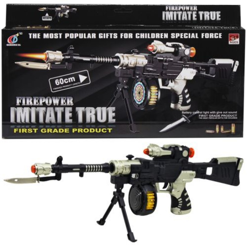 Автомат "Firepower imitate true" со светом и звуком Пластик Чорний (220375)
