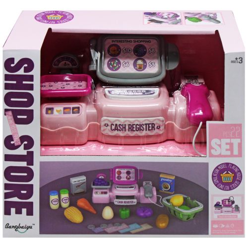 Касовий апарат "Shop Store", з продуктами Пластик Рожевий (221127)