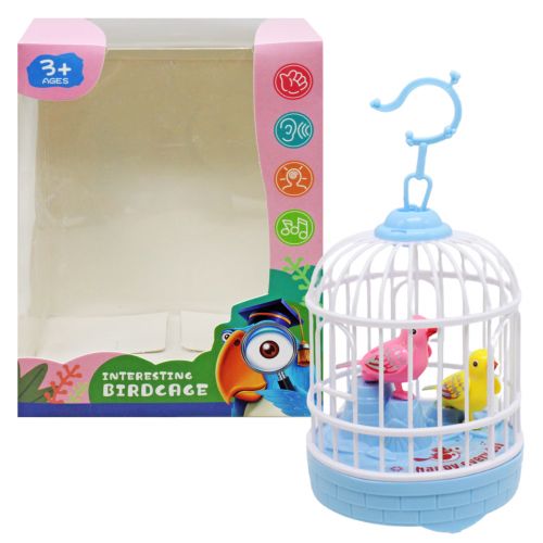 Іграшка на батарейках "Пташки в клітці" (блакитний) Пластик Різнобарв'я (225693)