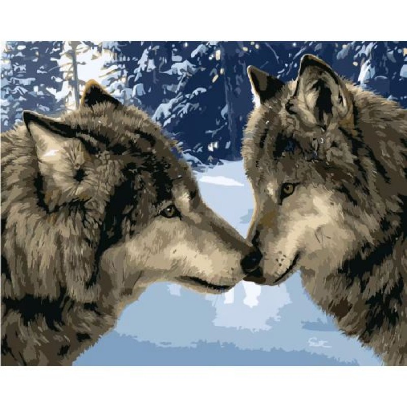 Набір для розпису по номерах Вовки розміром 40х50 см (GS1582) (226901)