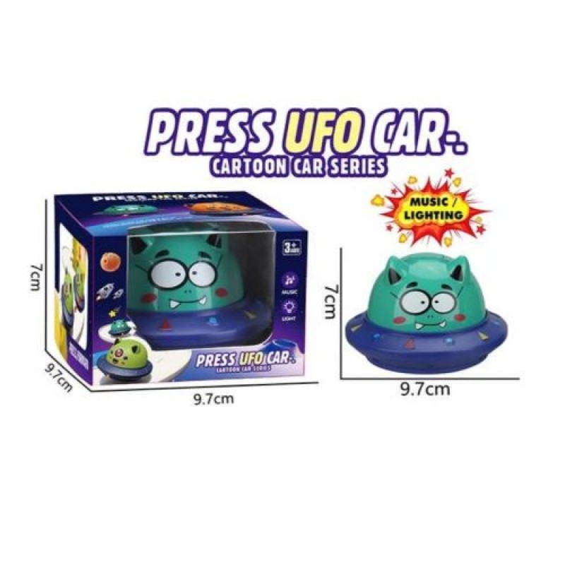 Музична іграшка на колесах "Press Ufo Car" Пластик Різнобарв'я (228449)