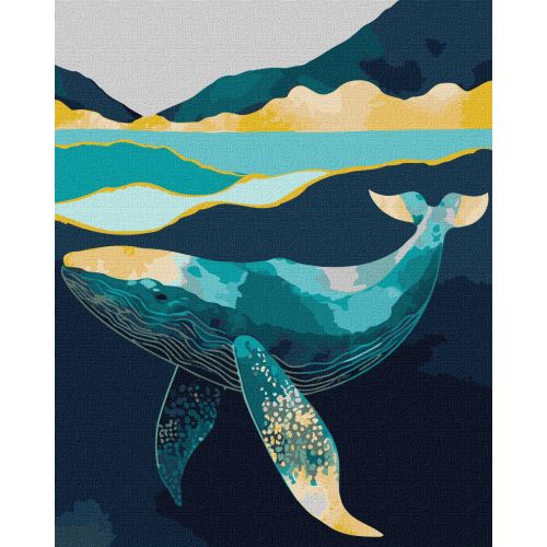 Картина за номерами з фарбами металік "Витончений кит" 40х50 см Комбінований Різнобарв'я (234782)