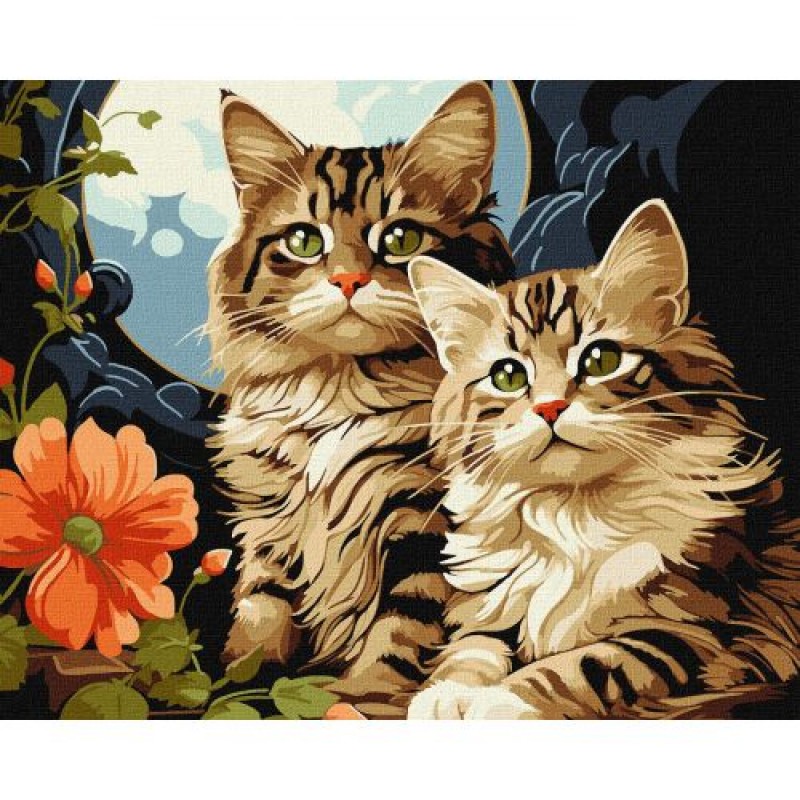 Картина за номерами "Чарівні котики" 40х50 см Комбінований Різнобарв'я (234784)