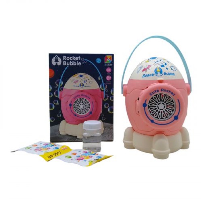 Установка з мильними бульбашками “Космічна ракета” (рожева) Пластик Рожевий (236359)