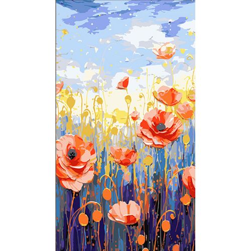 Картина за номерами "Цвітіння маків" 50х25 см Комбінований Різнобарв'я (236905)